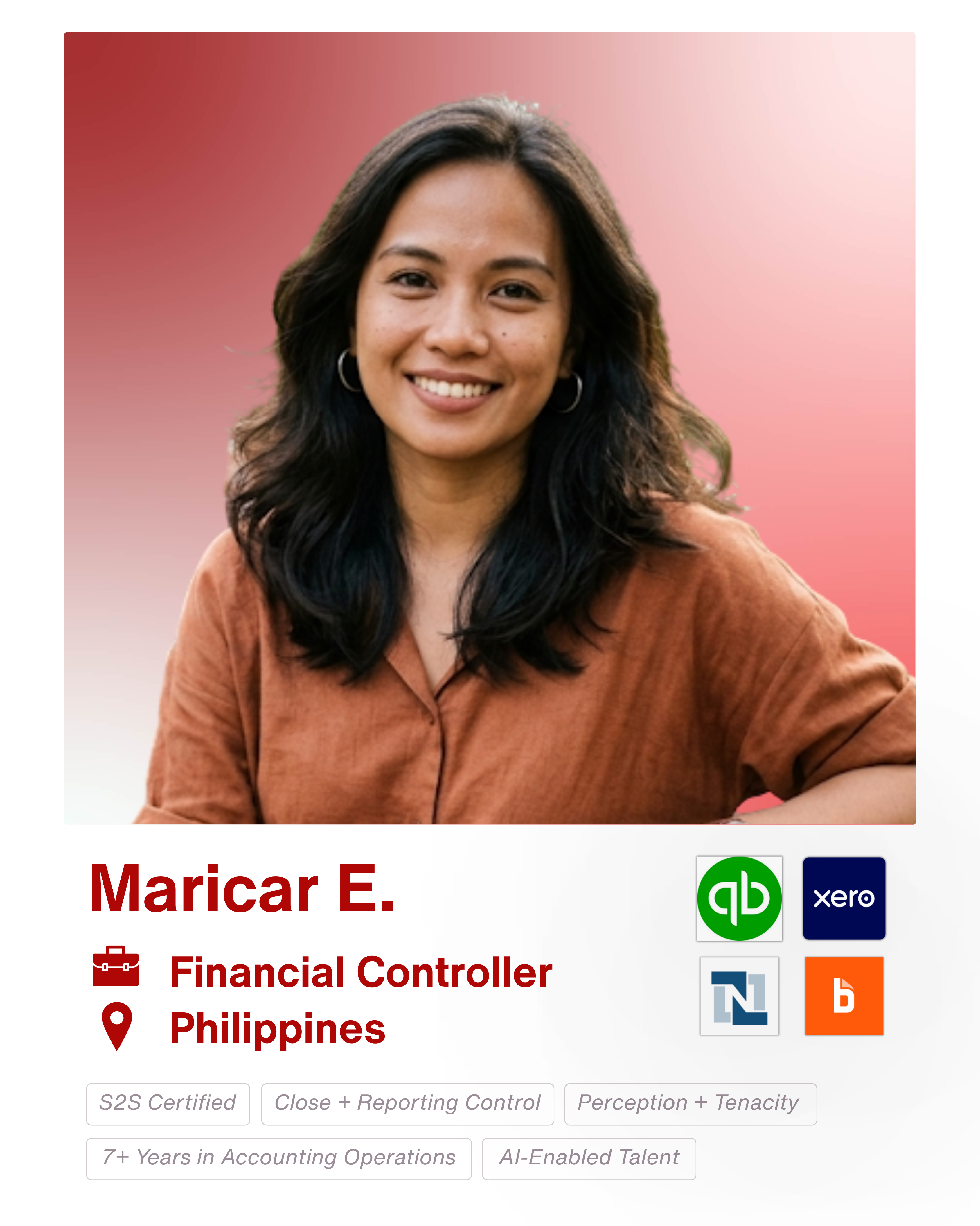 Maricar E remote talent profile
