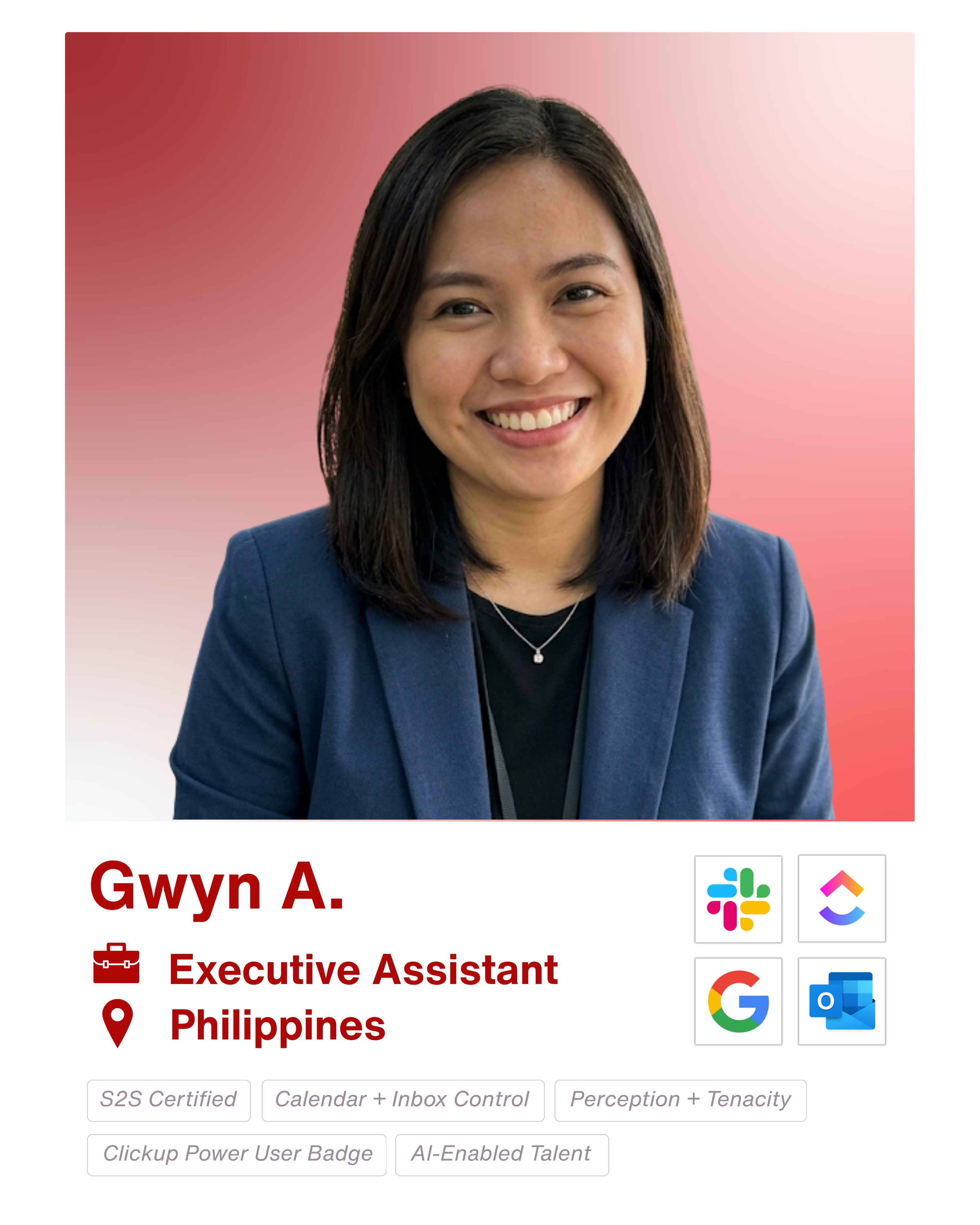 Gwyn A remote talent profile