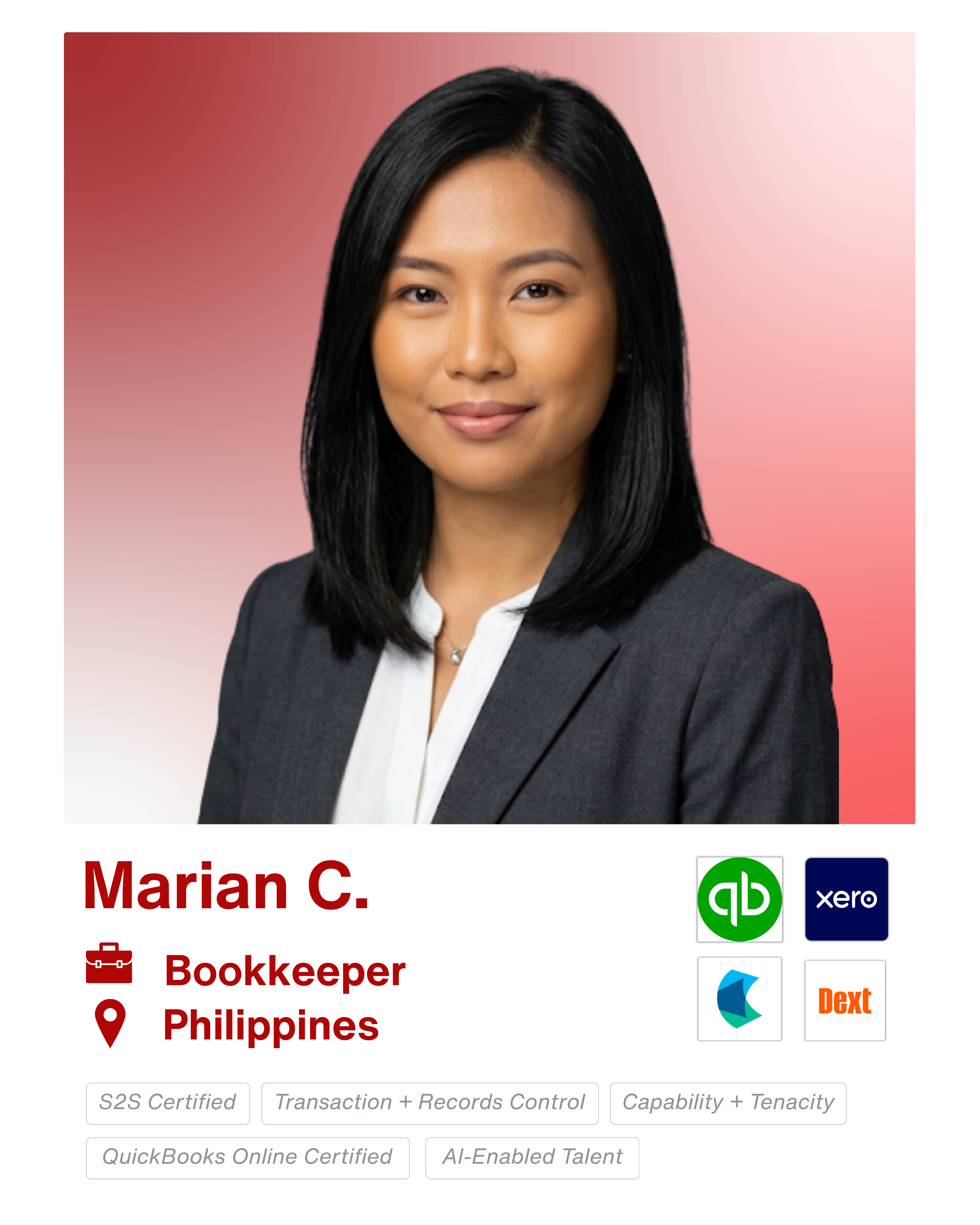 Marian C remote talent profile